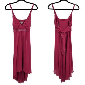 Y2K‎ Speechless Baby Doll Slip Dress M Pink Empire High-low Midi Tie